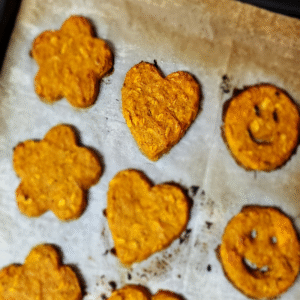 לביבות בטטה עם קוואקר ביציאה מהתנור